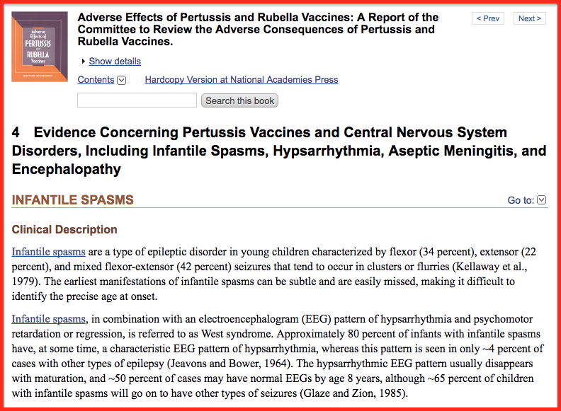 Adverse Effects of Pertussis and Rubella Vaccines encefalopatie