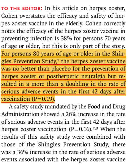 Herpes zoster vaccine